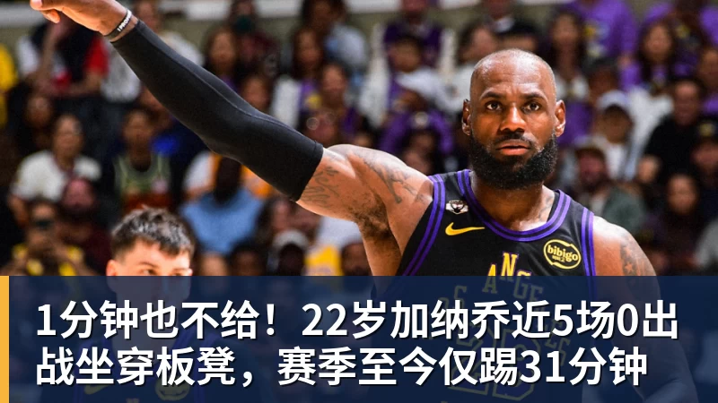 1分钟也不给！22岁加纳乔近5场0出战坐穿板凳，赛季至今仅踢31分钟